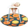 Treer Tappetino Seggiolone Bambini, Tappeto Seggiolone 130cm Rotondo Creativo per Protezione Pavimento, Impermeabile Antiscivolo e Lavabile, Tappeti Gioco Bambini Pieghevole (Mandarini)