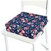 Chickwin Cuscino Rialzo Sedia per Bambini, Facile da Pulire Smontabile Regolabile Cuscino Alzasedia Antiscivolo per Seggioloni Cuscino Seduta (32X32X8CM,Fiore)