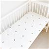 Odot Lenzuolo Trapuntato con Angoli per Lettino Bambino, Lenzuola Carrozzina Cotone Lenzuola da Lettino Neonato Morbido e Resistente Lenzuola per Culla (Orso dei cartoni animati,130x70cm)