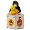 Dida - I Troncotti, Pouf Contenitore Portagiochi e Seduta per Bambini, Cubo in Legno con Ruote e Coperchio Sovrapponibili, Motivi Animali del Bosco: Orsi, Cerbiatto e Ranocchio, Ideale per Camerette