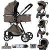 Dziranam Passeggino 3 in 1 Elevato Pieghevole con Telaio in Alluminio