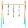 LIFEZEAL trapezio da gioco, arco da gioco per bambini in legno, attrezzatura da gioco per bambini con 3 giocattoli, giocattolo in legno per bambini, palestra per bambini pieghevole da 3 mesi (verde)