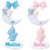 fiocconascita Fiocchi Nascita Bambina e Bambino con Nome Personalizzato - Fiocco Nascita Bimbo da Esterno o Interno - Fiocco Nascita Bimba Personalizzato