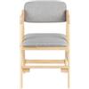HUOLE Seggiolone,regolabile in altezza（35cm-51cm）, sedia per bambini, in legno di faggio, stabile e sicura,cm-51cm fino a 90 kg, per bambini e adulti (48 * 46 * 78 cm - Grigio)