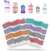 tiwkabm Set 4 Personalizzata Nome Silicone per Borraccia, Anelli per Borracce con Nome, Banda Elastico Fascia Personalizzato per Bottiglia, Adesivi Etichette Silicone Personalizzabili, Segna Nome per Biberon