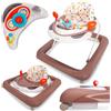 Sun Baby Girello per Bambini, Primi Passi con pulsanti, volante, specchietti, ruote in gomma, regolabile in altezza (Marrone)