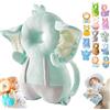 Syeefula Wonder Baby Head Protector, Wonderbaby Head Protector, Baby Head Protector Backpack, Baby Backpack Head Protection Pillow, Baby Fall Back Head Protector for Baby Walking (Green Elephant)