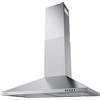 Hermitlux Hotte aspirante murale en acier inoxydable de 76,2 cm pour cuisine avec filtre à charbon, hottes de cuisine avec conduit/sans conduit convertible