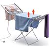 SGUM-SR Asciugatrice pieghevole riscaldata, asciugatrice elettrica con 18 barre riscaldate, asciugatrice stabile per casa, lavanderia, appartamento ()