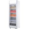 METRO Professional Frigorifero per bevande in acciaio/alluminio, porta in vetro con serratura e chiave, 4 ripiani regolabili, 180 W, illuminazione a LED (Bianco, 347 L - con tettuccio)