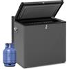 Smad Congelatore Trivalente 12V 220V Gas, Congelatore 12V Portatile con Termostato, 28-30mbar, 70L, Nero