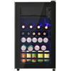 Merax Frigorifero per bevande, 76 l, mini frigorifero con congelatore, 6 l, vano frigorifero da 70 l, 43 dB, illuminazione a LED, 5 impostazioni di temperatura, risparmio energetico