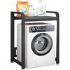 Nordivo Tamburo Lavastoviglie Ripiano Di Stoccaggio,Lavatrice Scaffale,Mobile Sopra Lavatrice Salvaspazio,Colonna Lavatrice Asciugatrice,Per Bagno, Lavanderia(Black/grey)