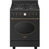 Smeg CO60GMAN2 Cucina A Gas, 60 Cm, Estetica Coloniale, 4 Fuochi, Forno Elettrico, Vapor Clean, Colore Antracite, Classe Energetica A