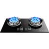 LWZQRVCT Fornello A Gas 2 Fuochi, Camera Da 5,2KW9 Fuoco Alto, Portapentole In Ghisa In Vetro Temperato Nero, Con Protezione Spegnimento, Adatto For La Cucina Domestica(NG)