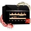 KLARSTEIN Cantinetta Vino Design, Cantinetta Vino Refrigerata a Zona Singola per Rosso, Bianco e Birra, Controlli Touch, Frigo per Esterno/Interno, 5-20°C, 51L, 24 Bottiglie