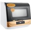 Deurqund Mini lavastoviglie, compatta lavastoviglie da tavolo con 3 programmi, per 4-6 persone, per casa, lavastoviglie, per camper, cucina, appartamento