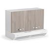 Linea Azzurra Sopracappa 90 con Depuratore Pensile Cucina Sospeso in Legno Mobile H49xL90xP32 Depuratore H15xL90xP48cm Made in Italy Facile da Installare (Olmo)