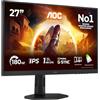 AOC Gaming 27G4X - Monitor FHD, 27 pollici, 180 Hz, 1 ms, FreeSync Prem., G-Sync comp., HDR10 (1920x1080, HDMI, DisplayPort) nero