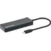 Manhattan Hub USB a 7 porte, spina C, presa A, 5 Gbit/s, nero