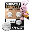 Duracell 4X Duracell Cr 2032 Lithium (1 Blister Da 4 Batterie) 4 Pile