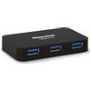 Hamlet XHUB430BKPW Hub USB 3.0 4 porte 5GBbs con cavo USB 3.0 e alimentatore 5V 2A