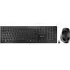 CHERRY DW 9500 SLIM, Set di Tastiera e Mouse Senza Fili, Layout per la Germania (QWERTZ), Bluetooth o Radio 2,4 GHz, Mouse Ergonomico per Destrimani, Nero-Grigio