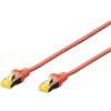 DIGITUS Cavo LAN Cat 6A - 0,5 m - Schermato S/FTP - 10 Gbit/s - 500 MHz - PoE++ - AWG 26/7 - LSZH - Cavo di rete RJ45 - Compatibile con Cat6 e Cat7 - Rosso