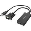 Hama 200342 Video-Adapter VGA+USB-Stecker - HDMI C-Buchse, Full-HD 1080p