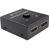 Techly 108606 Switch HDMI 2 Porte Bidirezionale 4K 60Hz Nero