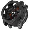 NUHFUFA Custodia per orologio mezza avvolta da 51 mm, compatibile con Gar.min EPIX Pro 51 mm/Fenix 7X Pro/Fenix7X, in morbido TPU, sottile, leggera, protettiva per accessori smartwatch (nero)