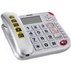 Brondi Chi Parla Brondi Super Bravo Plus Telefono a filo senior con telecomando SOS, Installabile anche a muro, Grigio (Argento)