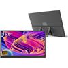 Camnoon Monitor portatile da 15,6 pollici per laptop Monitor da viaggio 1080P con cavalletto e doppio altoparlante Monitor da gioco esterno Schermo portatile per computer portatile PC Smartphone