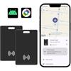 KZO Android Air Tag Card Ricaricabile Wallet Tracker Bluetooth Localizzatore, Compatibile con Google's Find Hub (Solo Android), Ricarica Wireless, per Chiavi/Bagagli/Valigia/Zaino (Nero, 2 Pack)
