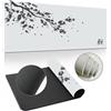 Hearda Tappetino Mouse Sakura Elegante XXL/XL/L, Tappetino Mouse Gaming con Base in Antiscivolo e Bordi Cuciti, Mouse Pad per Ufficio e Casa (Grigio,1000x500x3mm)