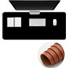Surwin Pelle PU Tappetino per il Mouse, Tappetini Mouse Gaming Tappetino Mouse da Tavolo Soft Confortevole Tappeti Mouse Base Antiscivolo Mousepad Durevole Lavabile (50x100cm,Nero)