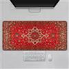 Surwin Tappetino per Mouse Grande Tappetini Mouses Gaming Tappetino Mouse da Tavolo xxl Stile Bohémien Tappeti Mousepad Base in Gomma Antiscivolo (Rosso,800x300mm)