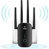 PHAVN Nuova Ripetitore WiFi Potente 1200Mbps 5GHz&2.4GH Dual Band WiFi Extender Supporta Modalità Ripetitore/Router/AP, Amplificatore WiF con Porta LAN/WAN, WPS, LED Intelligente, Nero