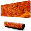 Hixingo Fluido Colorato Tappetino Mouse, 3D Tappetino Mouse XXL/XL/L, Tappetino Mouse Gaming con Base in Antiscivolo e Bordi Cuciti, Mouse Pad per Ufficio e Casa (700x300x3mm,Arancione 2)
