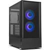 NOX XTREME PRODUCTS NEMESIS - Mid-Tower Micro ATX; ATX, vetro temperato anteriore e laterale, ventole infinite LED ARGB, fino a 8 ventole, grafica di grandi dimensioni, USB 3.0, nero