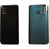 Generico Copri Batteria + lente + Biadesivo compatibile con SAMSUNG GALAXY A31 A315F A315 n.1 retro Posteriore Back Cover Scocca in plastica + biadesivo adesivo + lente con cornice (Nero)