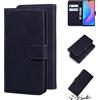 Generico Custodia Compatibile con Blackview A60 Pro / A60 PLUS / A60 COVER stand flip LIBRO gel PORTAFOGLIO Protezione antiurto antigraffio magnetica eco pelle porta carte vano card Nero