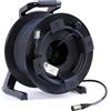 Emelec VíasCom R-DATA-6000/E/090-90m Cavo EXTRA FLESSIBILE CAT6 SF/UTP BC 4x2x23AWG montato su portacavi con RJ45 50µ in corpo tipo XLR - PVC flessibile - Colore nero