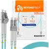BEYONDTECH Cavo Fibra Ottica LC a LC OM3 Multimodale Duplex (2 Metri) - Cavo di Fibre Ottiche UPC/UPC - 50/125 (LSZH)