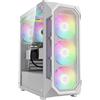 GAMDIAS AURA GC1 ELITE ARGB ATX Mid-Tower Gaming PC Case, Vetro Temperato Laterale Senza Attrezzi, 4 Ventole ARGB da 120mm incluse, Pannello Frontale per Flusso d'Aria, Sincronizza con la mobo, Bianco