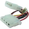 DIGITUS Cavo di alimentazione Molex interno - da Molex femmina a 4 pin a Molex maschio e connettore ventola a 3 pin - 0,3 m - adatto per ventole, dischi rigidi o unità ottiche
