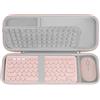 GEEKRIA custodia rigida da viaggio, compatibile con tastiera Logitech K380/k380s + mouse M350/M350s, set Pebble 2, borsa protettiva da viaggio (rosa)