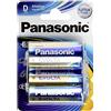 Panasonic batteries Batteria alcalina Panasonic EVOLTA Blister 2 D, LR20, confezione da 2, 1.5V, batteria premium con energia extra di lunga durata, batteria alcalina, blu