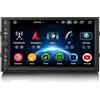 Erisin 8-Core Android 14 4GB+64GB Universal Doppio 2 Din Autoradio GPS Navigatore 7 pollici Schermo tattile IPS Radio Supporti Bluetooth 5.0 Wireless CarPlay Android Auto WiFi 4G DSP RDS FM DVB-T2 USB