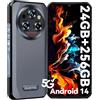 OBA Rugged WP35 5G Telefono Robusto, Batteria 11000mAh, Corpo 15mm, Android 14 (24GB 256GB) fotocamera principale da 64MP, display 6.6 FHD+Display IPS